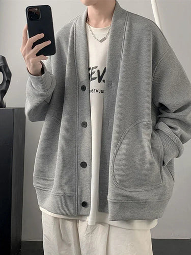 Cardigan Oversize Homme Gris