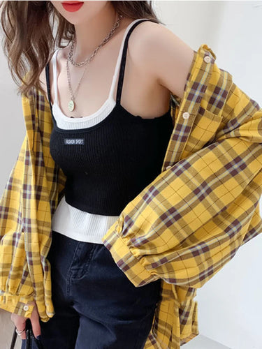 Chemise Oversize Femme Jaune