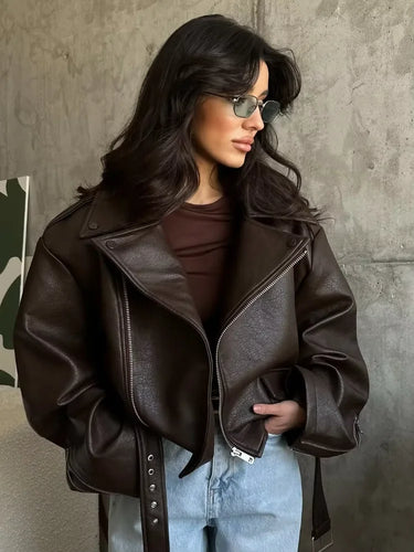 Grosse Veste En Cuir Oversize
