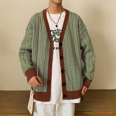 Cardigan Homme Vert Olive