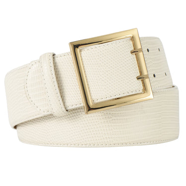 Ceinture Large Blanche Cuir Femme