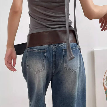 Ceinture Femme Large Marron Cuir