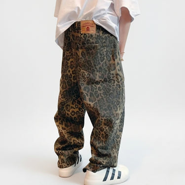 Jean Large Leopard Homme