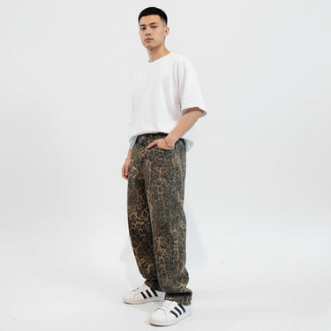 Jean Large Leopard Homme