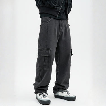 Jean Cargo Large Noir Homme